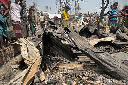 Fire devastated Rohingya refugee camps and left over 45,000 refugees without shelter.
