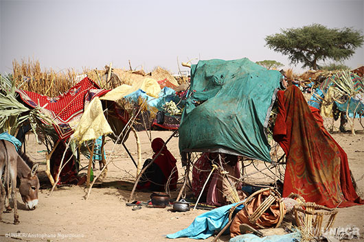 Sudanese refugees shelter under trees in villages inside the border of neighboring Chad, after thousands sought safety since fierce fighting erupted in Khartoum and across Sudan in April.